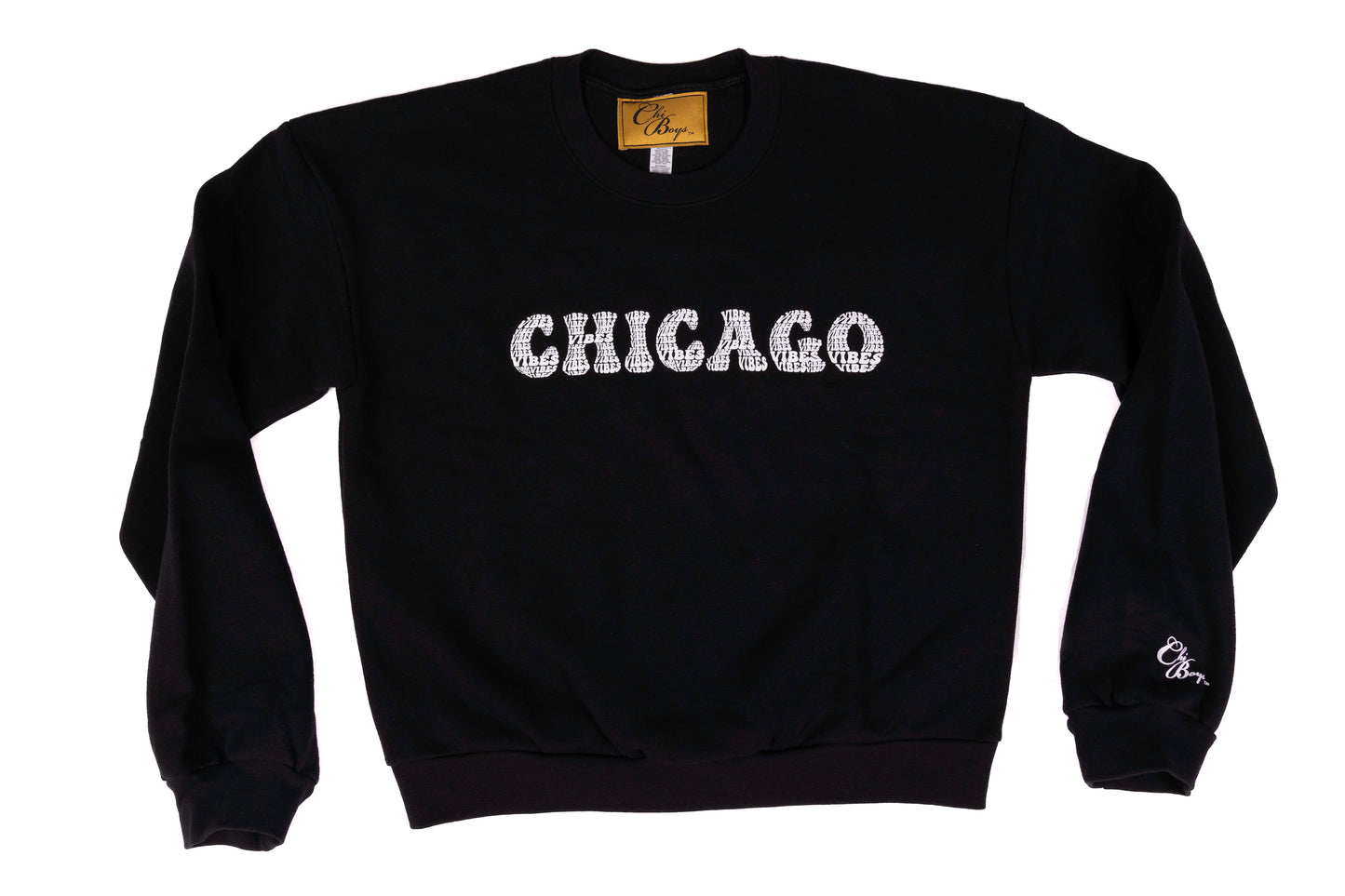 Chicago Vibes Crop Sweatshirt (Black)