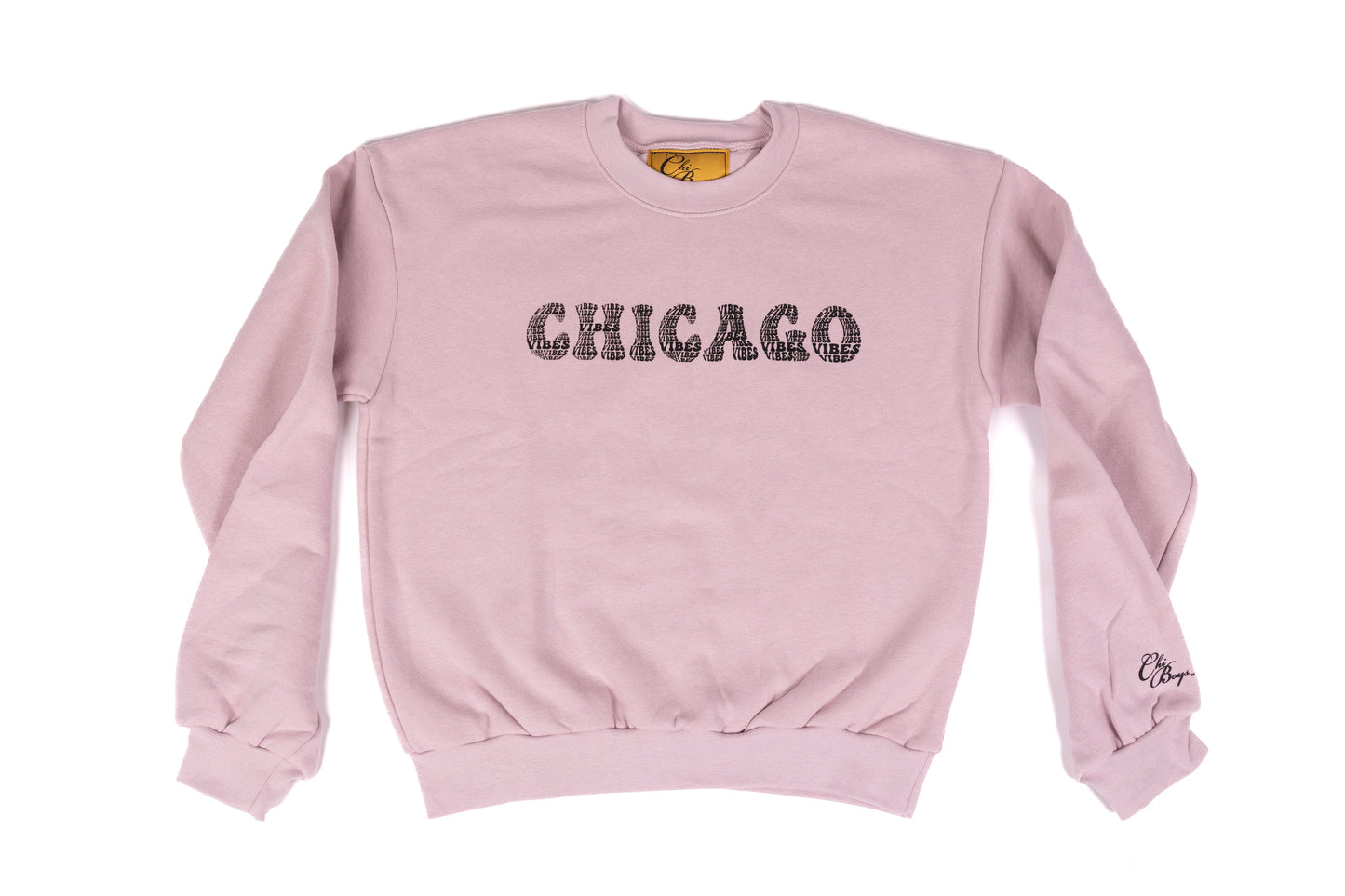 Chicago Vibes Crop Sweatshirt (Blush)