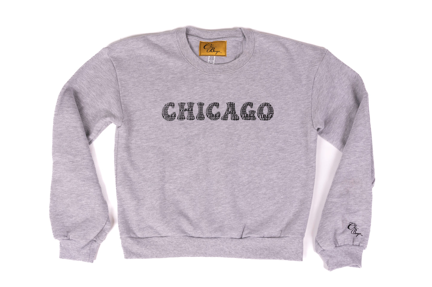 Chicago Vibes Crop Sweatshirt (Grey)
