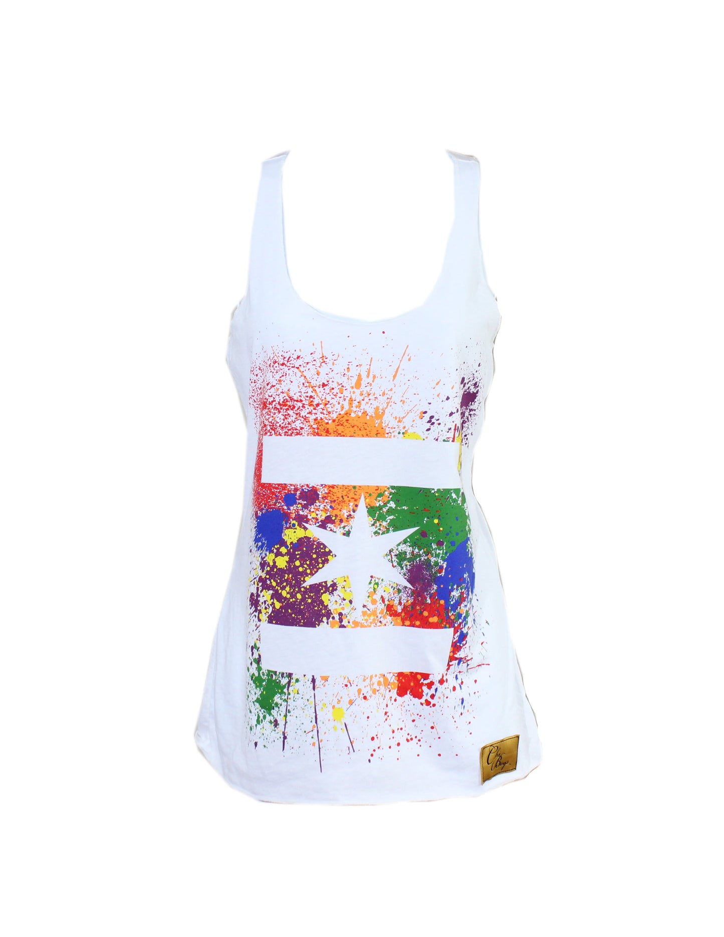 We Are One Star Splatter Tank Womens(White)