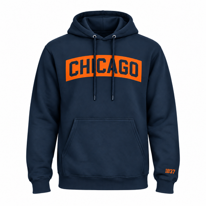 Chicago Block Hoodie (Navy/Orange)
