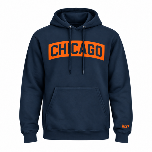 Chicago Block Hoodie (Navy/Orange)