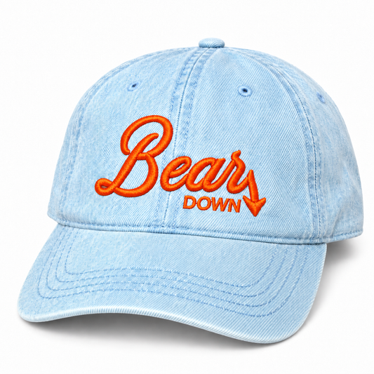 Bear Down Dad Hat (Denim/Orange)