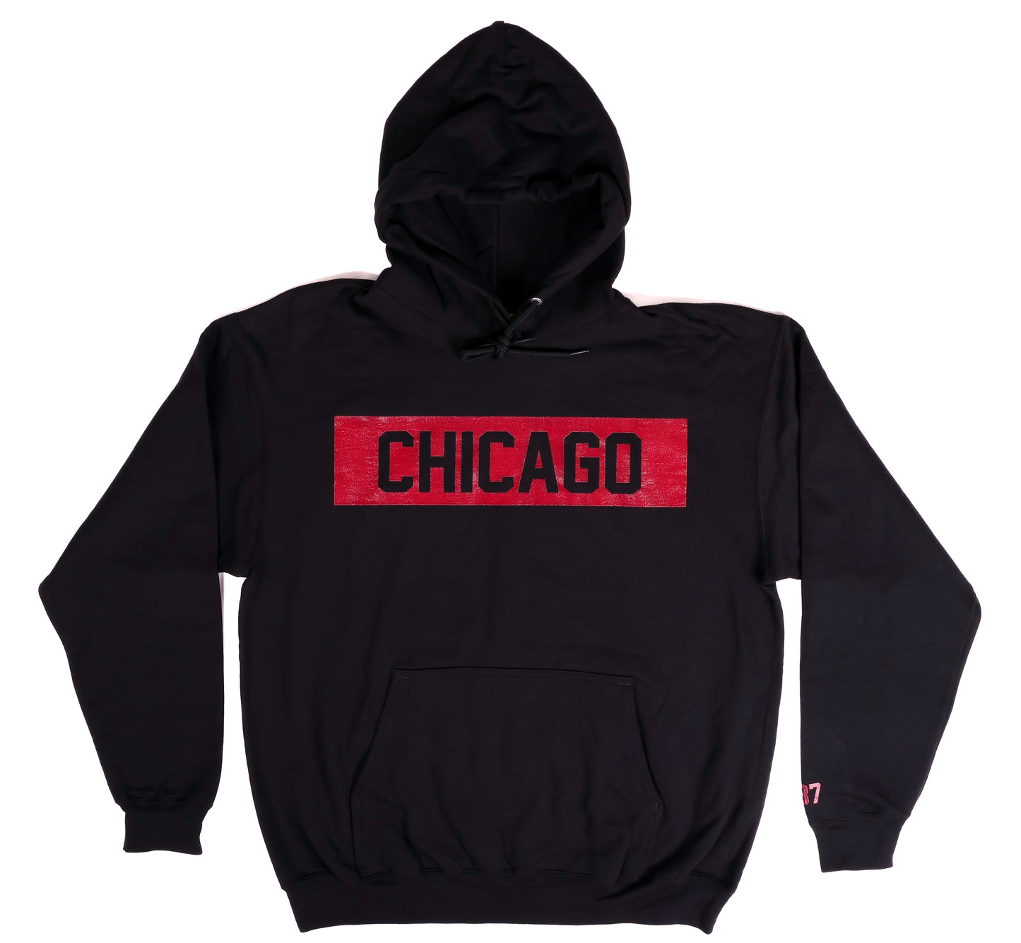 Chicago Block Hoodie (Black/Red)