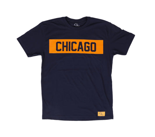 Chicago Block Tee (Navy/Orange)