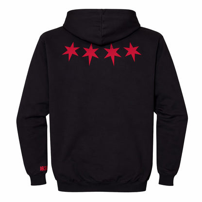 Chicago Block Hoodie (Black/Red)
