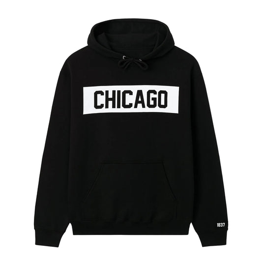 Chicago Block Hoodie (Black/White)