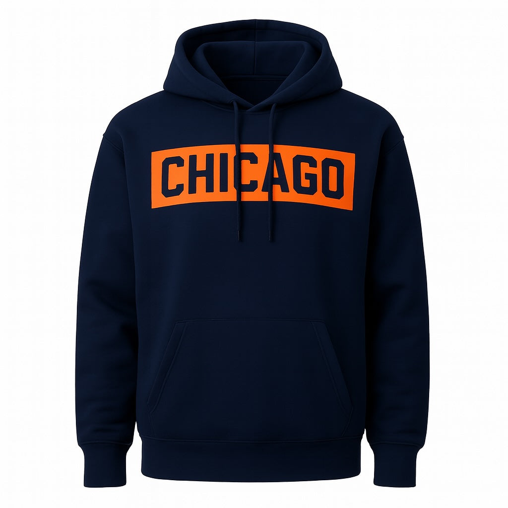 Chicago Block Hoodie (Navy/Orange)