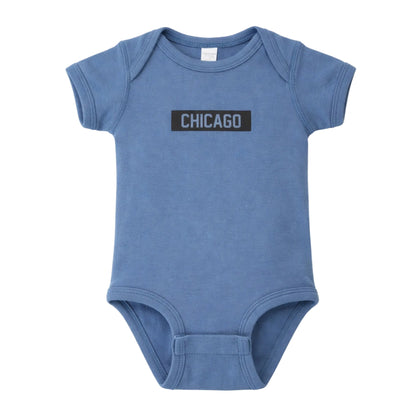 Chicago Block Onesie (Slate Blue)