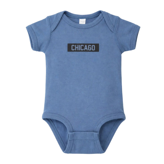 Chicago Block Onesie (Slate Blue)