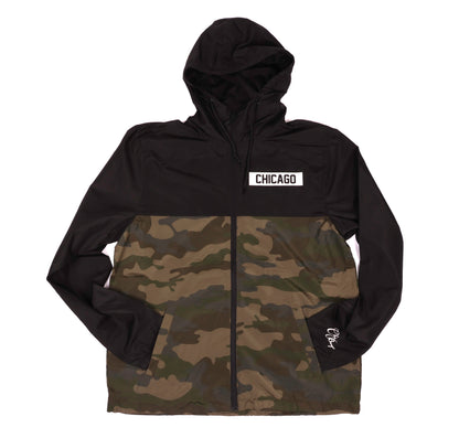 Water Resistant Windbreaker (Black/Camo)