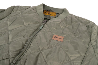 Classy Chicago Period Quilted Jacket (Army Green)