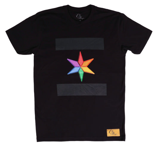 We Are One Star Tee ROY G BIV (Black)