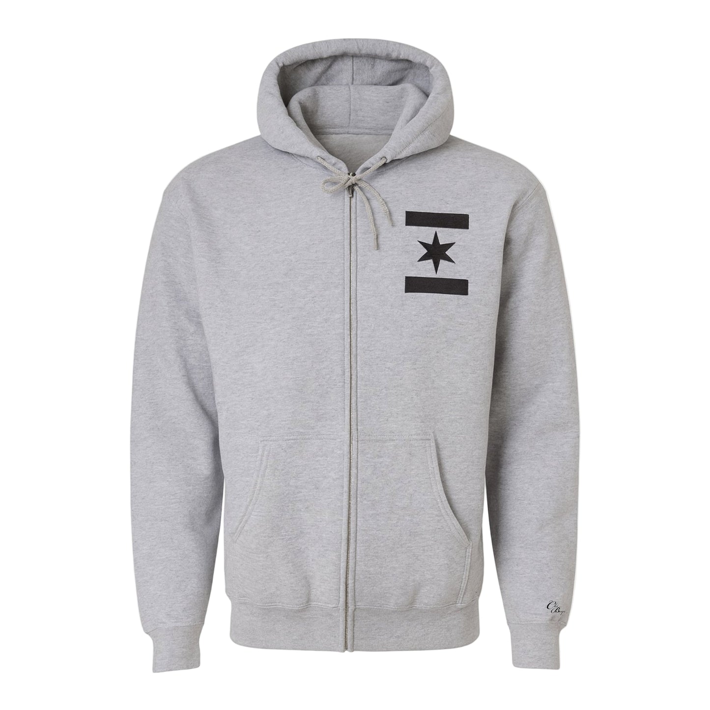 We Are One Star Embroidered Hoodie (Heather Grey/Black)