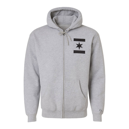 We Are One Star Embroidered Hoodie (Heather Grey/Black)