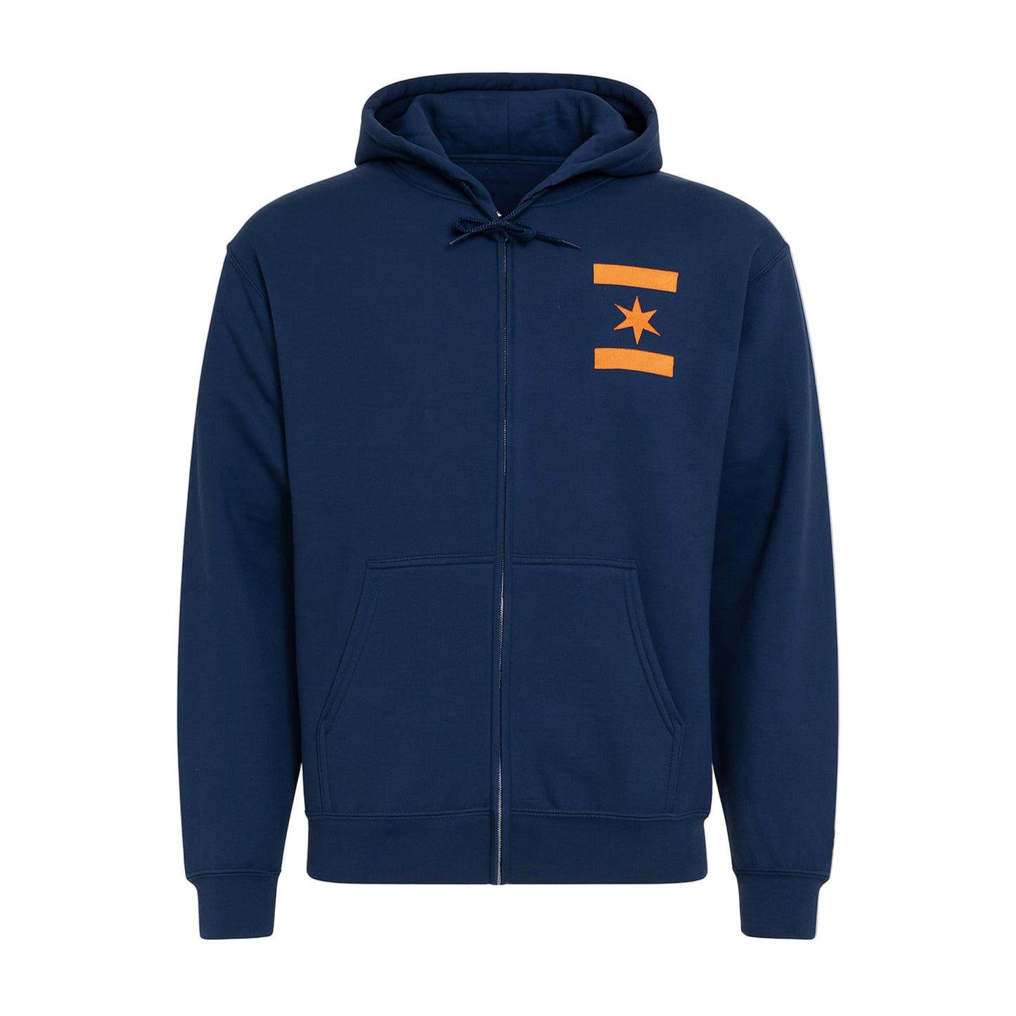 We Are One Star Embroidered Hoodie (Navy/Orange)