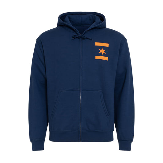 We Are One Star Embroidered Hoodie (Navy/Orange)