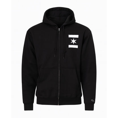 We Are One Star Embroidered Hoodie (Black/White)