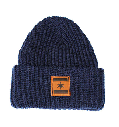 We Are One Star Chunky Beanie (Navy Knit)