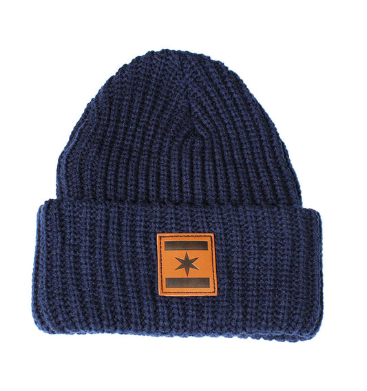 We Are One Star Chunky Beanie (Navy Knit)